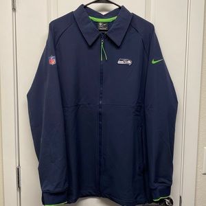 Mens Nike NFL On Field Apparel - Seattle Seahawks Navy Full Zip Jacket - Large